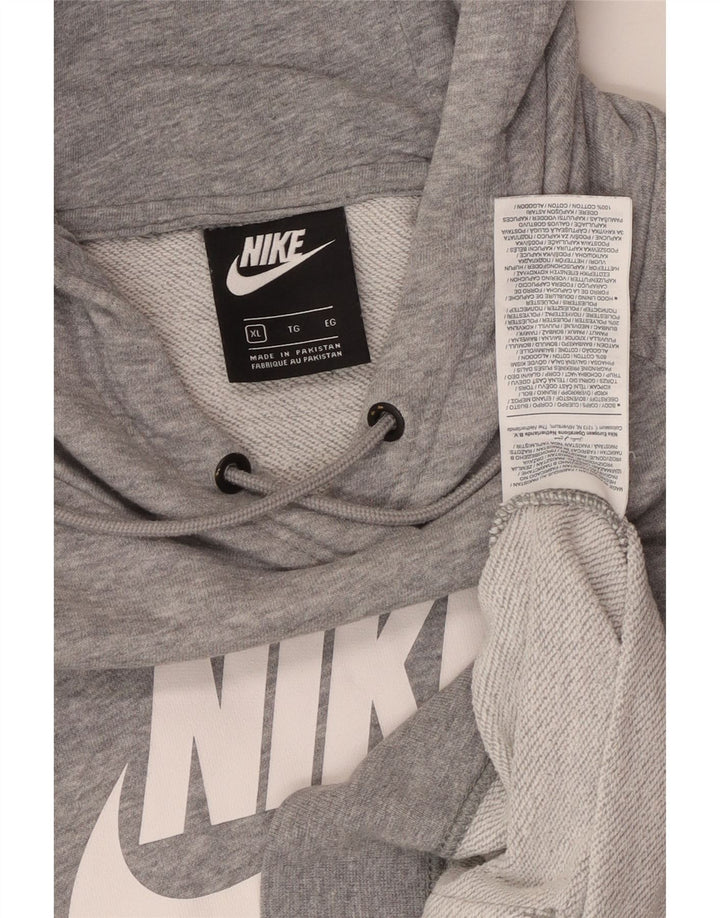 NIKE Sudadera con capucha gráfica para hombre XL Algodón moteado gris