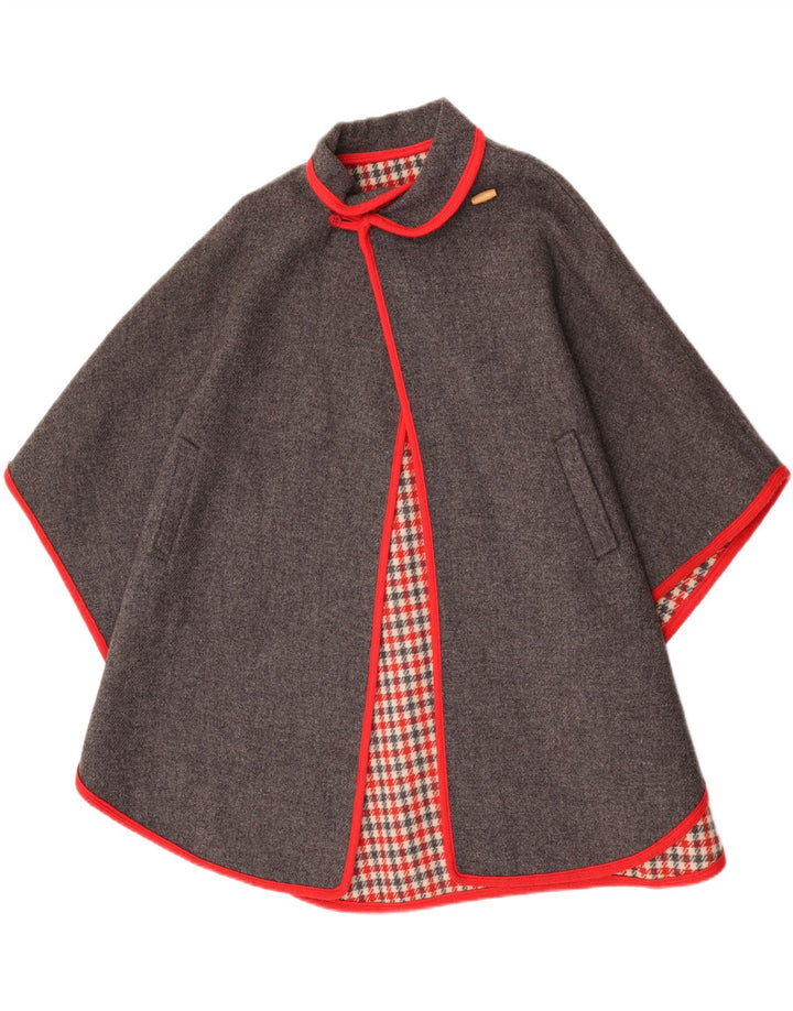 Vintage mujer cabo abrigo un tamaño gris lana