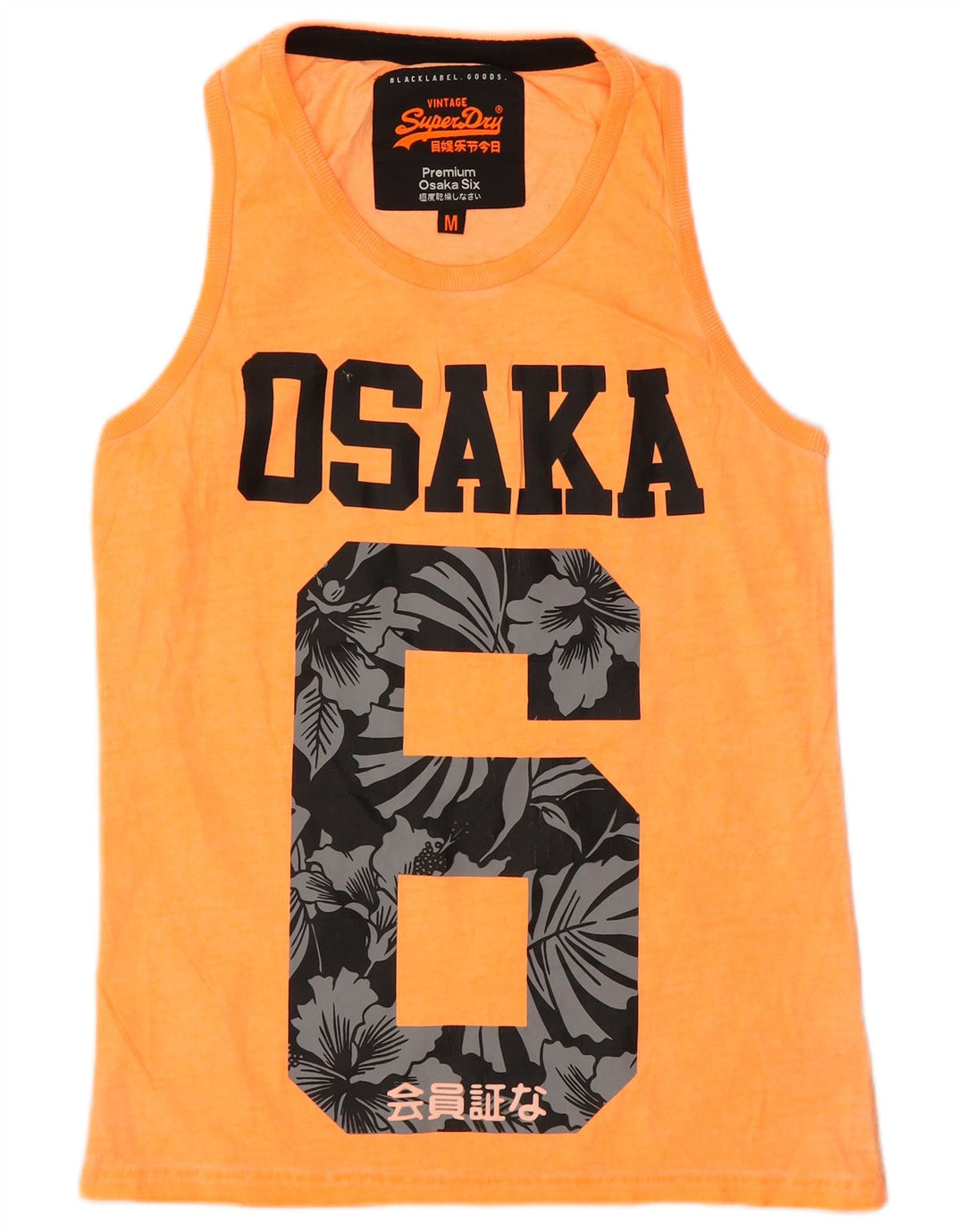 Superdry Camiseta Sin Mangas Con Gráfico Osaka Para Mujer UK 40 Algodón Floral Naranja Mediano