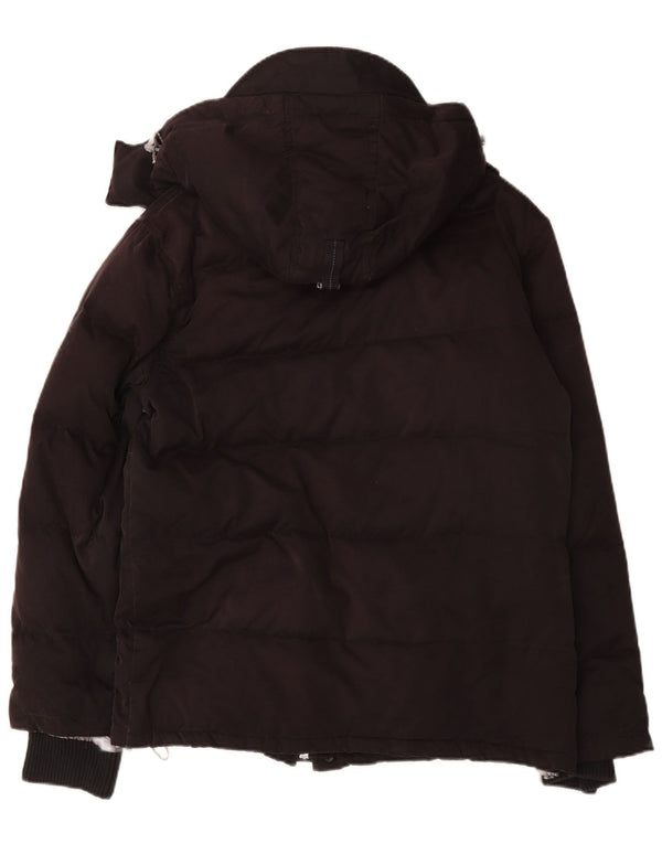 Slam Chaqueta acolchada con capucha para hombre UK 40 Large Algodón negro