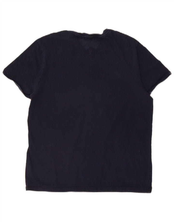 TOMMY HILFIGER Camiseta gráfica para hombre Top Small Azul marino Colorblock