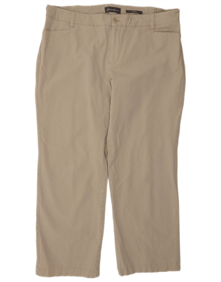EDDIE BAUER Pantalones casuales con ajuste curvado para mujer US 22 3XL W44 L30 Beige