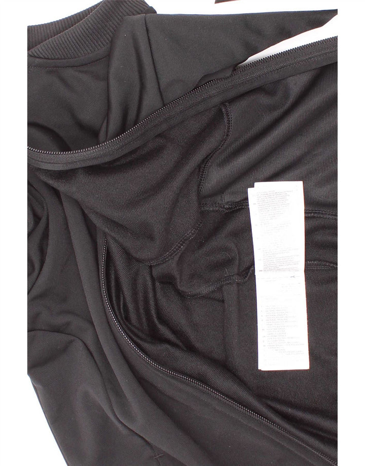 Adidas - Chaqueta de chándal para niña, 7-8 años, color negro, poliéster a rayas
