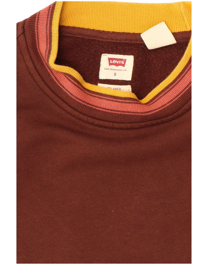 Levi's Hombre Sudadera Relaxed Jumper Small Marrón Colorblock Algodón