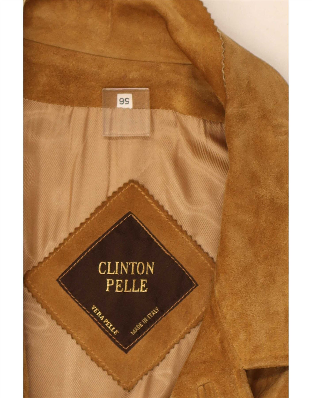 Vintage hombres 4 botones ante Blazer chaqueta IT 56 3XL Beige