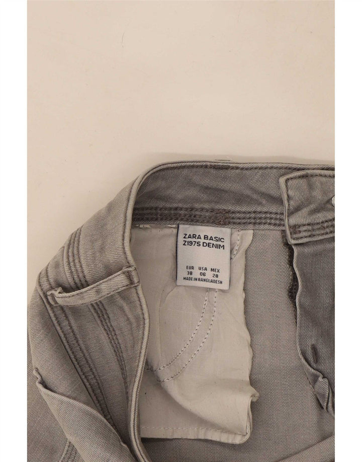 Zara Jeans Cortos Para Mujer EU 38 Small W28 L24 Gris
