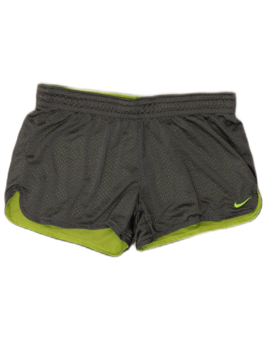 Nike - Pantalones cortos deportivos Dri Fit para mujer, talla 10, poliéster gris pequeño