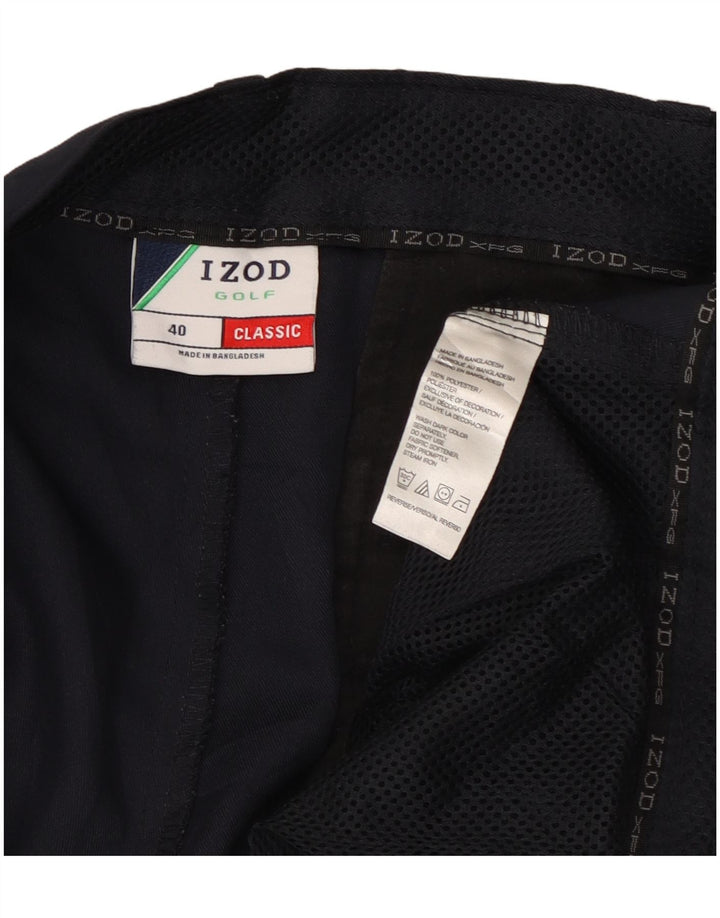 Izod Mens Classic Cargo Shorts W40 XL Poliéster Azul Marino