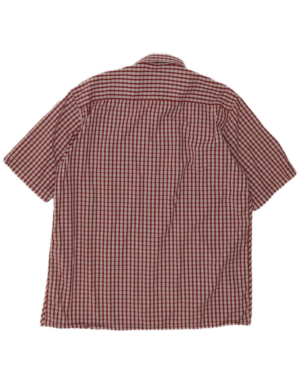 Kickers Camisa Manga Corta Hombre XL Borgoña Cuadros Algodón