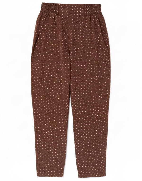 Vintage mujer pantalones de cintura alta IT 42 Medio W28 L28 Marrón Manchado