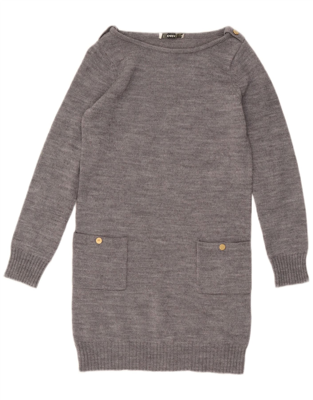 Vestido tipo jersey para mujer Oasis UK 40 Small Lana moteada gris