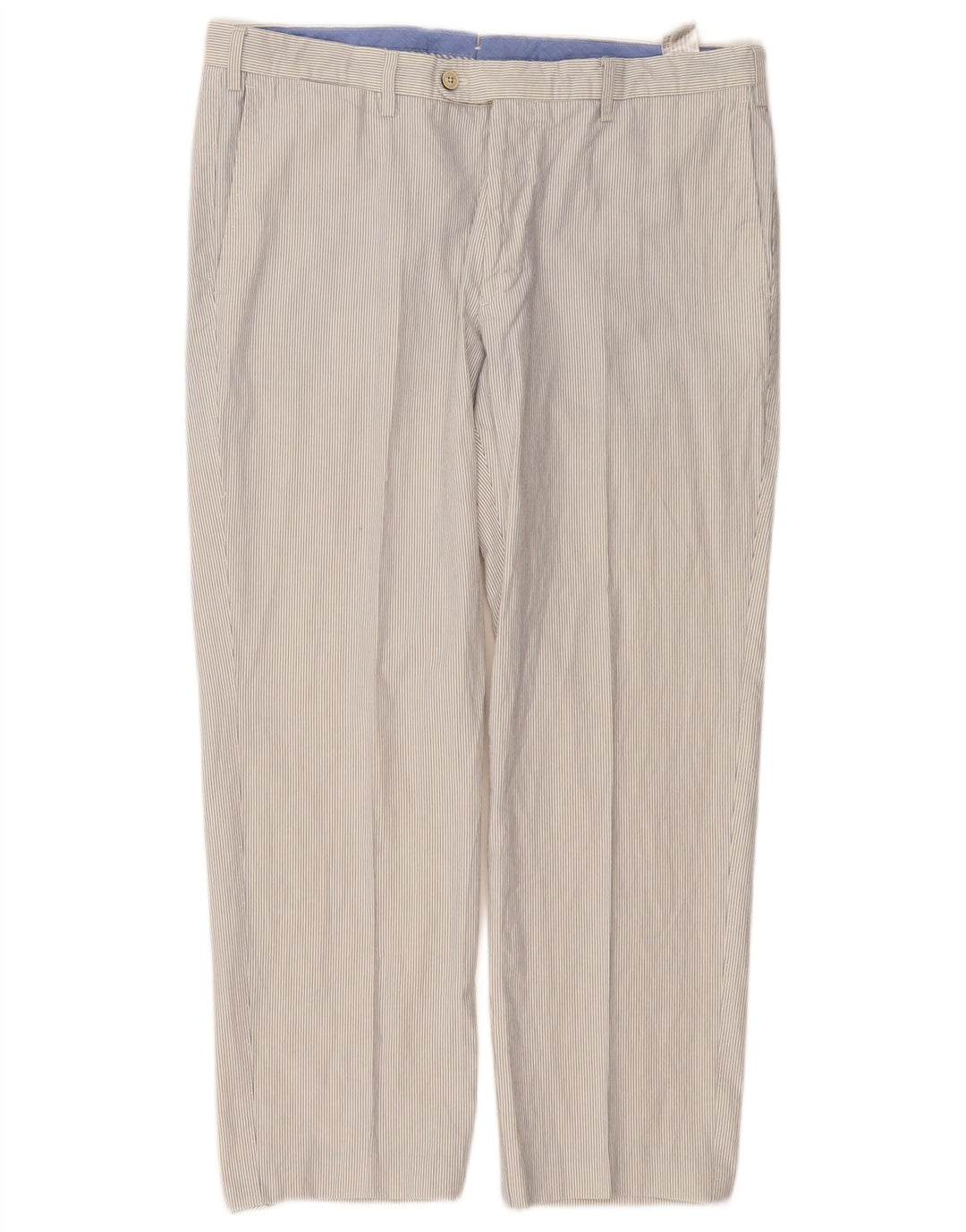 MASSIMO DUTTI Pantalón de Traje Recto Hombre EU 46 XL W36 L27 Blanco Rayas