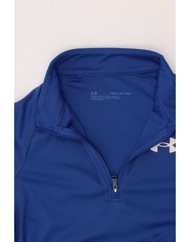 Under Armour Chándal con cremallera y cuello para niños, 6-7 años, XS, azul
