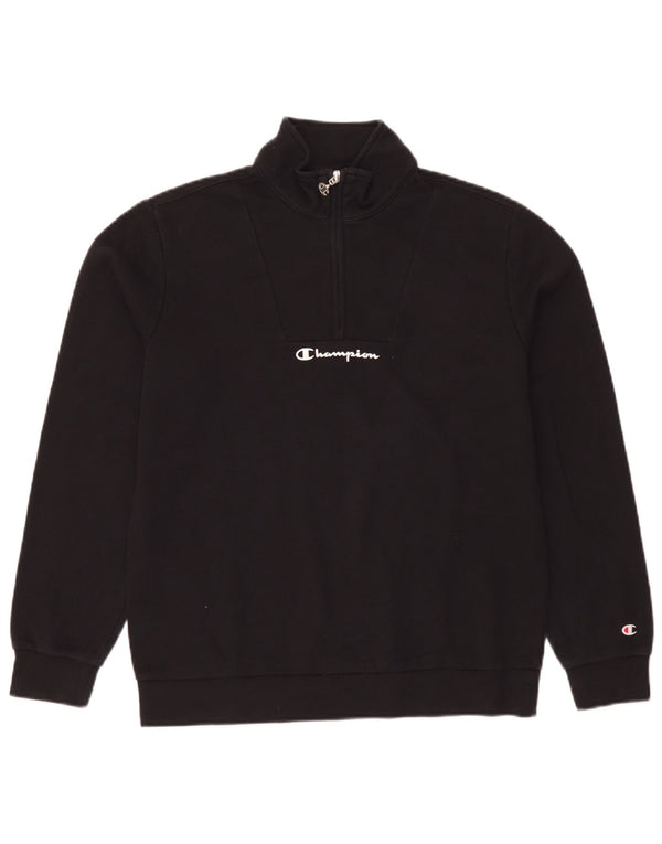 Champion Sudadera con cuello con cremallera para niños 15-16 años 2XL Algodón negro