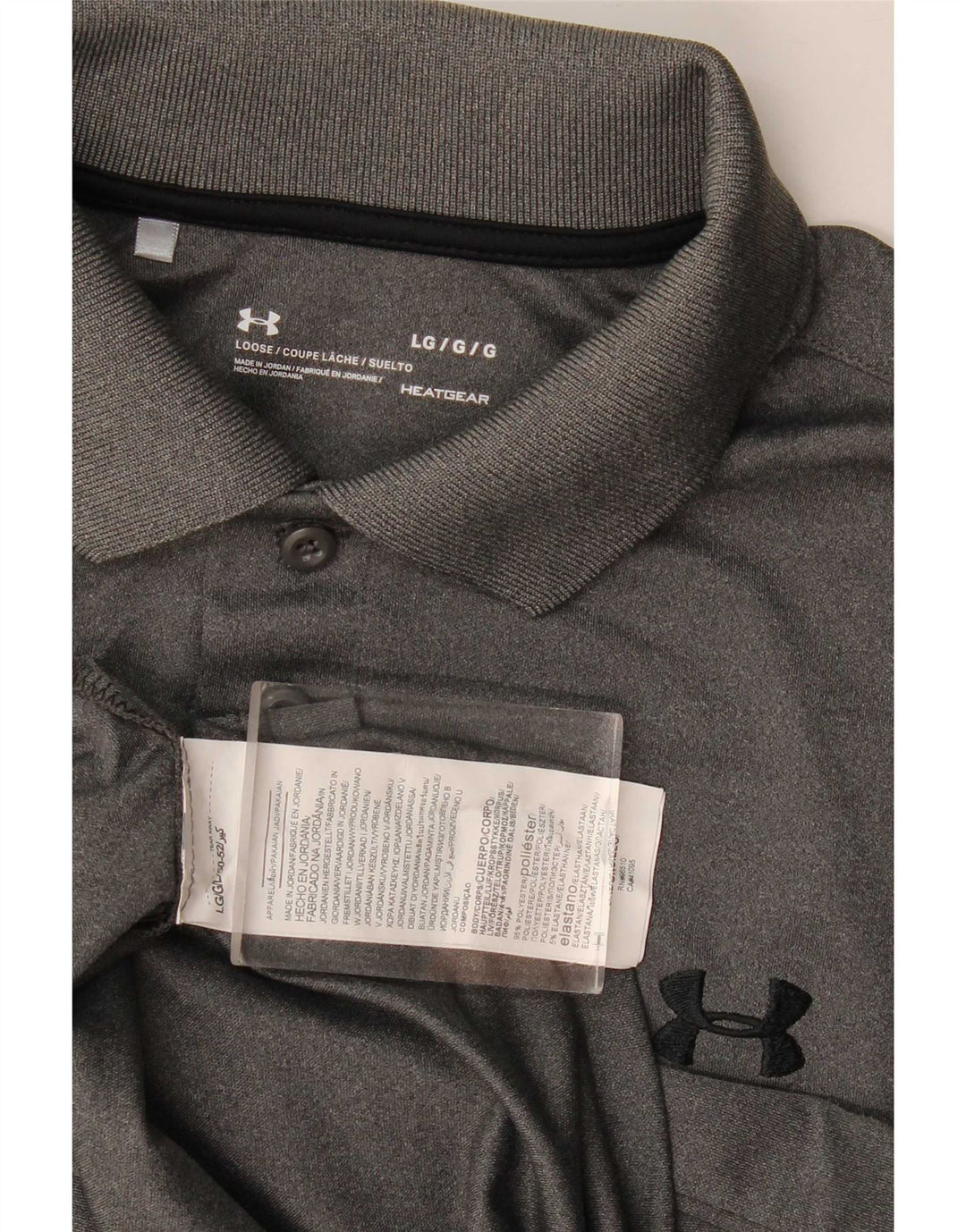 Under Armour Polo Heat Gear para hombre, poliéster gris grande