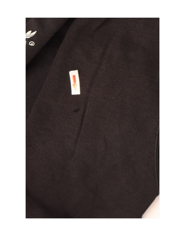 Adidas - Sudadera con capucha y cremallera gráfica para hombre, algodón negro mediano