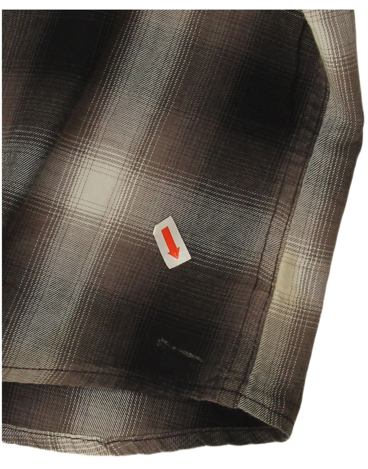 Wrangler Camisa ajustada para hombre de algodón a cuadros negros grande