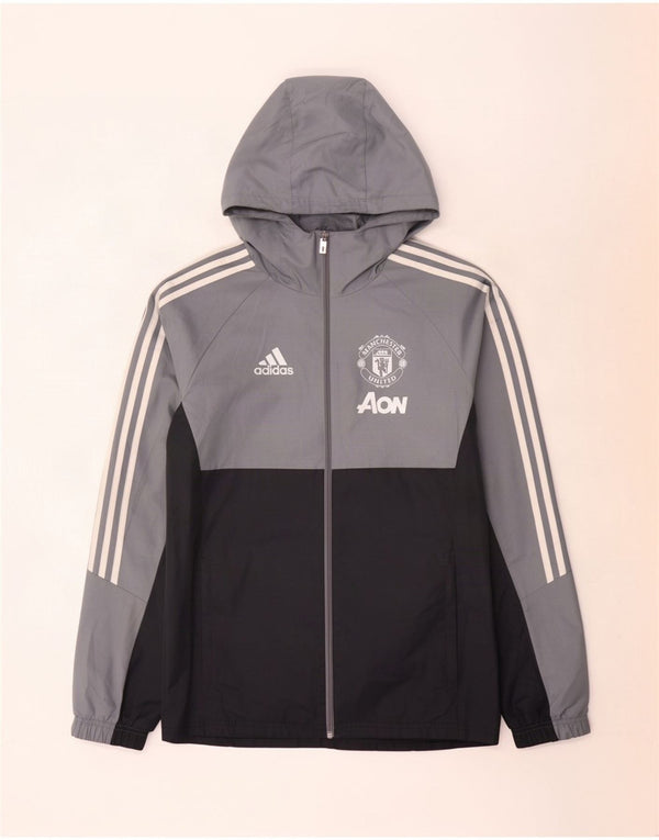 Adidas Mens Manchester United Graphic Chándal Top Chaqueta Pequeño Gris