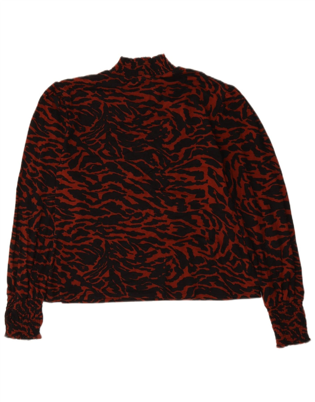 Oasis Blusa de manga larga para mujer UK 44 Grande Rojo Estampado animal Poliéster