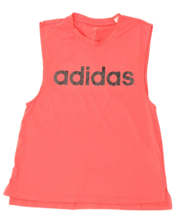 Adidas Mujer Gráfico Chaleco Top UK 12 Medio Rosa Poliéster