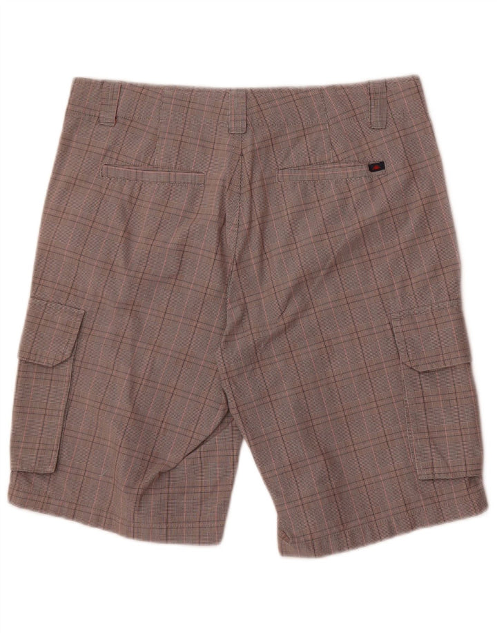 Kappa Pantalones cortos cargo de ajuste perfecto para hombre IT 46 Small W32 Algodón a cuadros gris