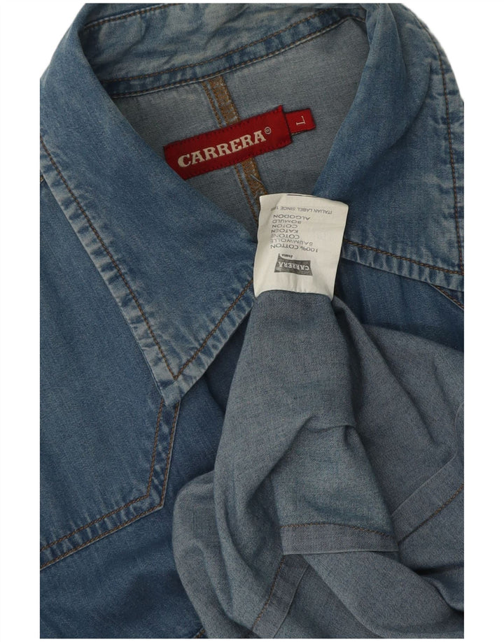 Carrera Camisa vaquera para mujer UK 46 Algodón azul grande