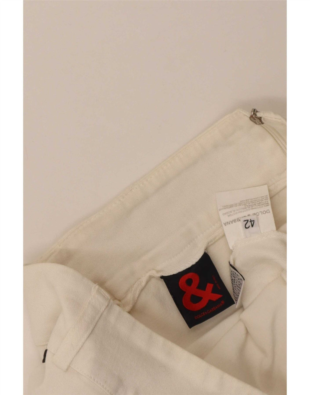 Dolce & Gabbana Falda Recta Mujer IT 42 Mediana W30 Algodón Blanco