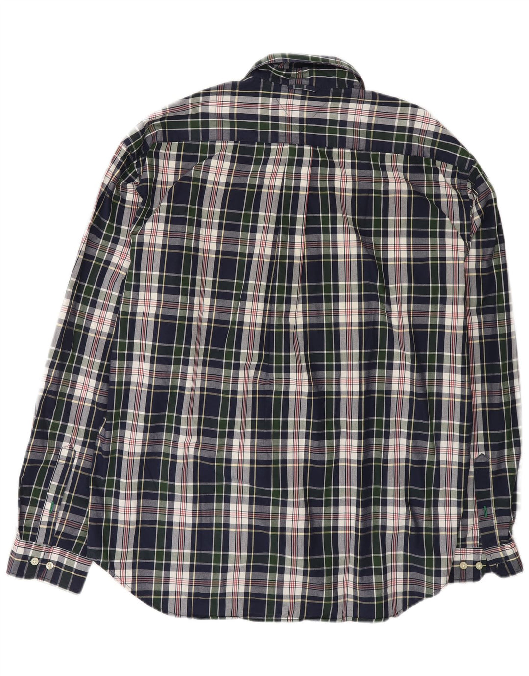 TOMMY HILFIGER Camisa para hombre 2XL Azul marino Cuadros Algodón