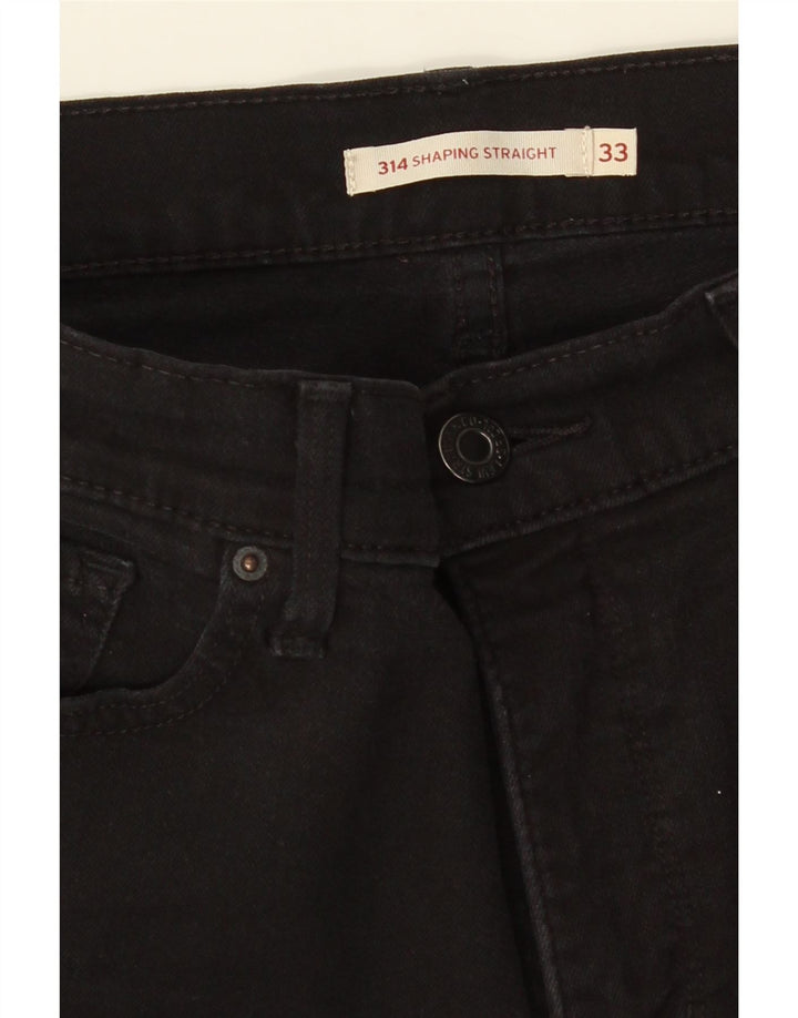 LEVI'S Mujer 314 Shaping Straight Jeans W33 L30 Negro