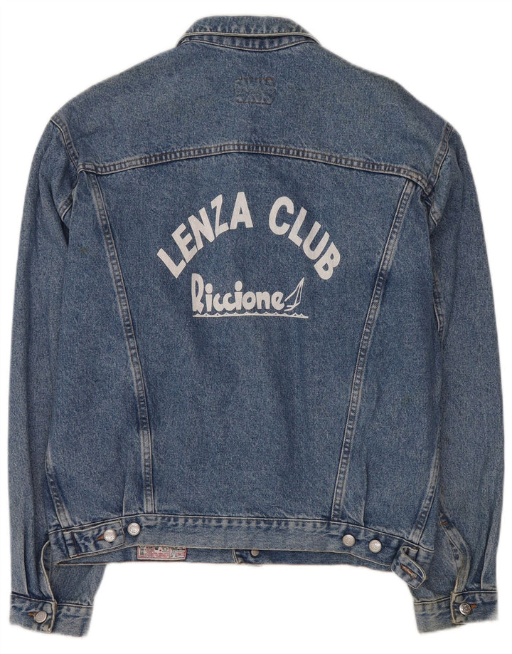 Rifle Chaqueta vaquera estampada para hombre UK 44 2XL Azul Retro