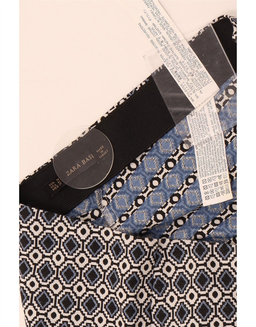 ZARA Mujer Pantalón Casual Mediano W28 L28 Multicolor Geométrico