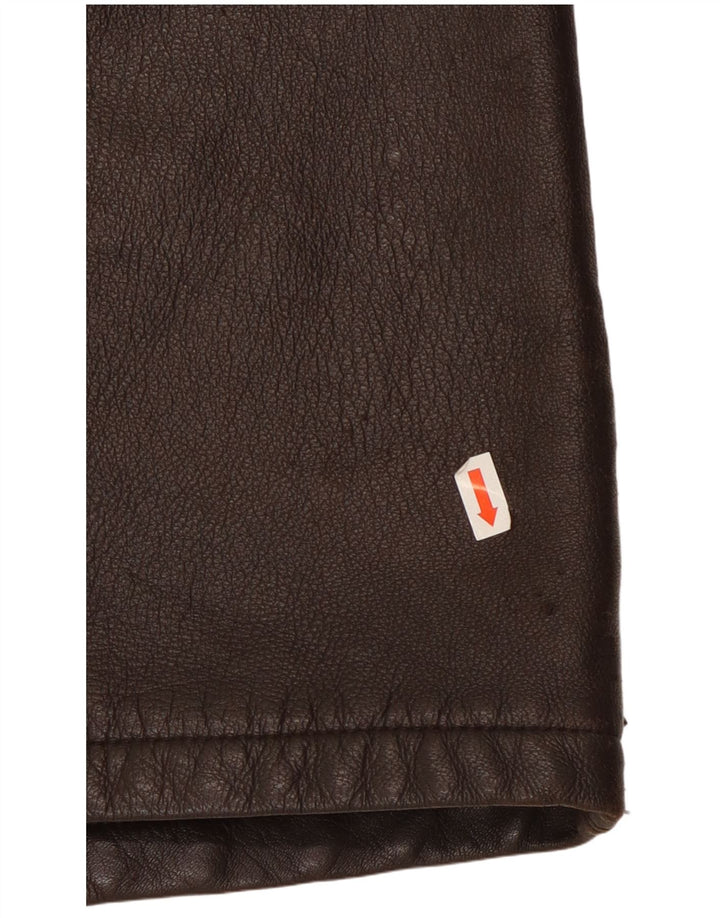 Belfe & Belfe Chaqueta de cuero para hombre UK 38 Cuero marrón medio