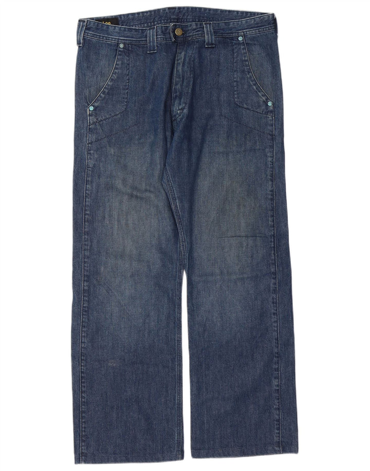 LEE Mens Straight Jeans W34 L29 Blue Cotton
