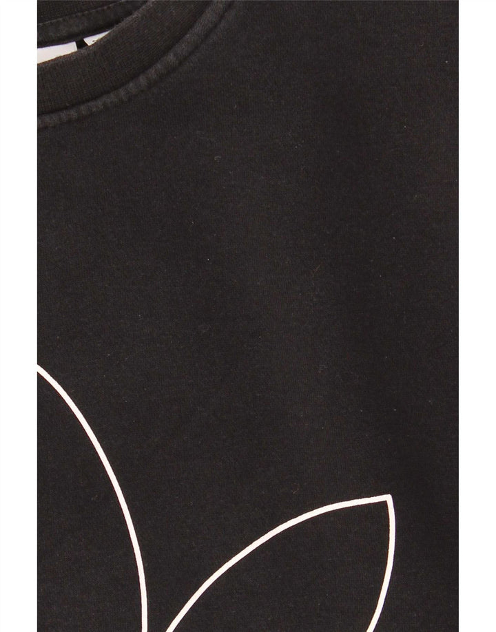 Adidas Hombre Sudadera Gráfica Jersey Pequeño Algodón Negro