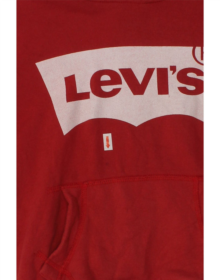 LEVI'S Boys Graphic Hoodie Jumper 7-8 Years Red | Vintage Levi's | Thrift | Second-Hand Levi's | Used Clothing | Messina Hembry 