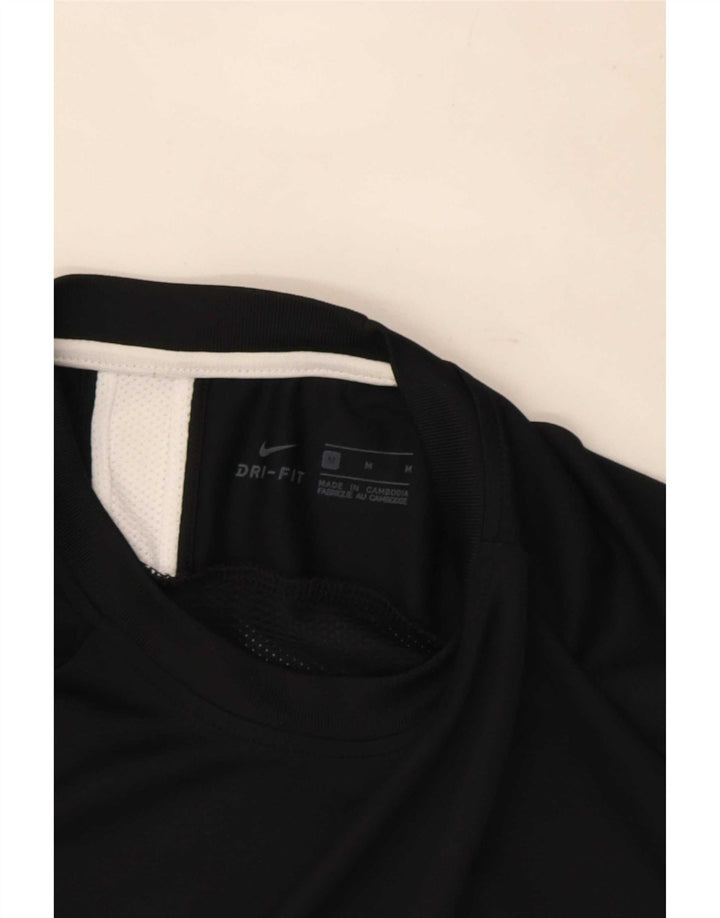 Camiseta Nike Dri Fit para hombre Top medio negro color block Poliéster