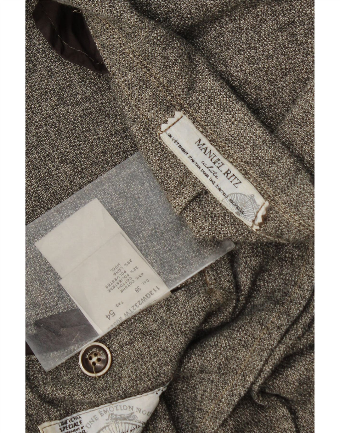 Manuel Ritz Chaqueta tipo blazer de 2 botones para hombre IT 54 2XL Algodón moteado gris