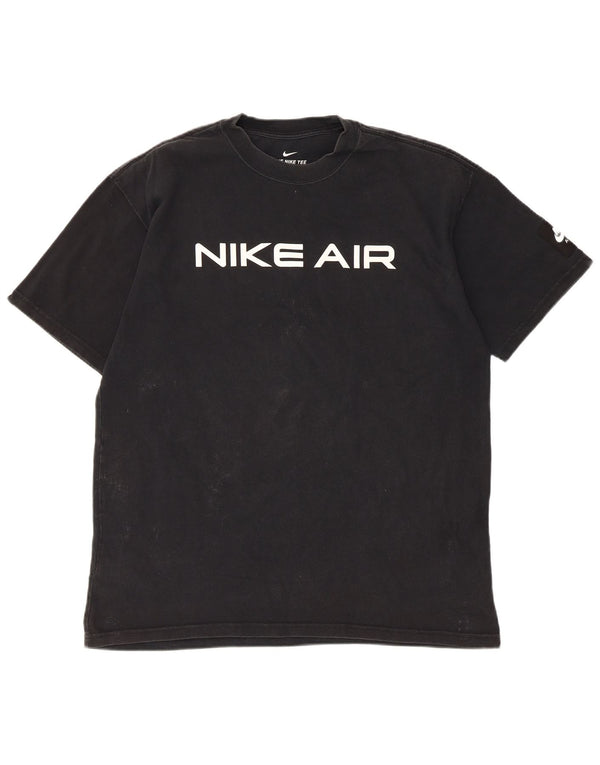 Nike Camiseta gráfica para hombre Top mediano de algodón negro