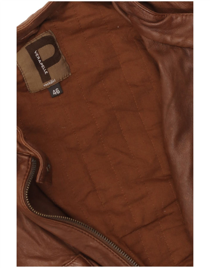 Conbipel Chaqueta de cuero para mujer IT 46 Cuero marrón grande