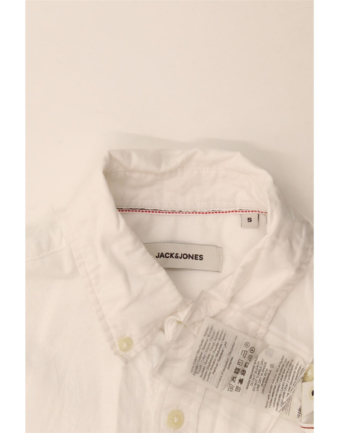 JACK & JONES Camisa Manga Corta Hombre Small White Cotton