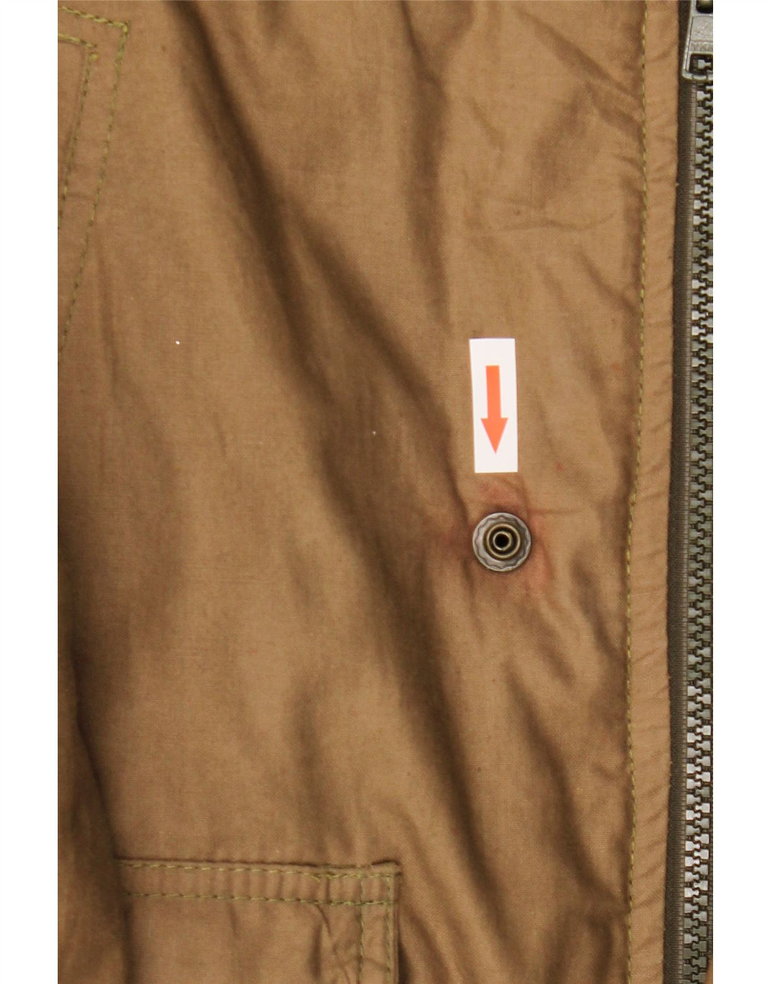 Chaqueta acolchada con capucha vintage para hombre IT 52 XL Caqui