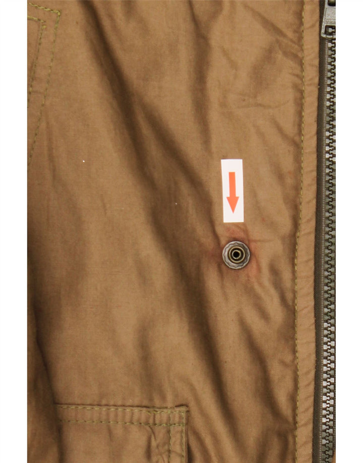 Chaqueta acolchada con capucha vintage para hombre IT 52 XL Caqui