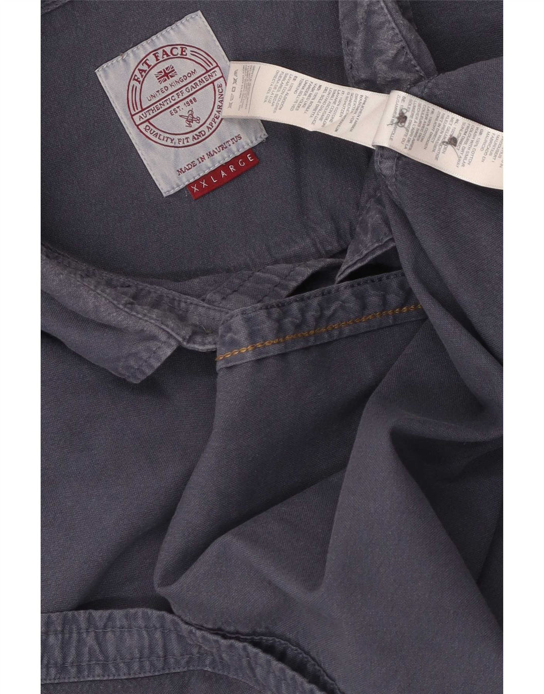 Camisa de hombre Fat Face 2XL Azul marino Algodón