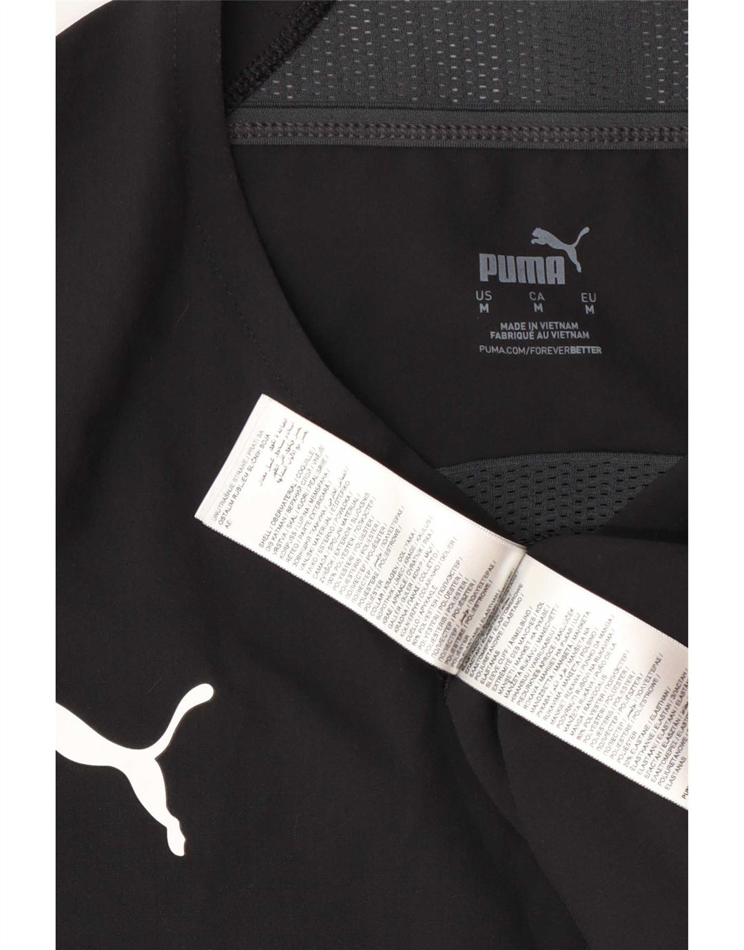 Camiseta Puma Hombre Top Medium Negro Colorblock Poliéster