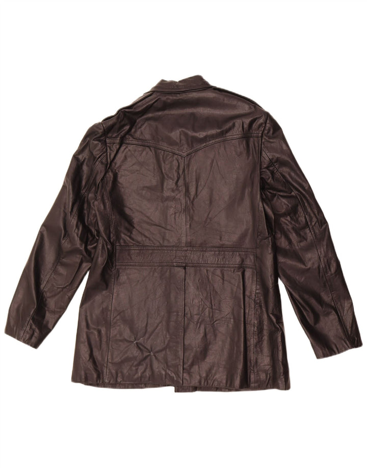 Chaqueta de cuero vintage para mujer IT 42 Cuero negro medio