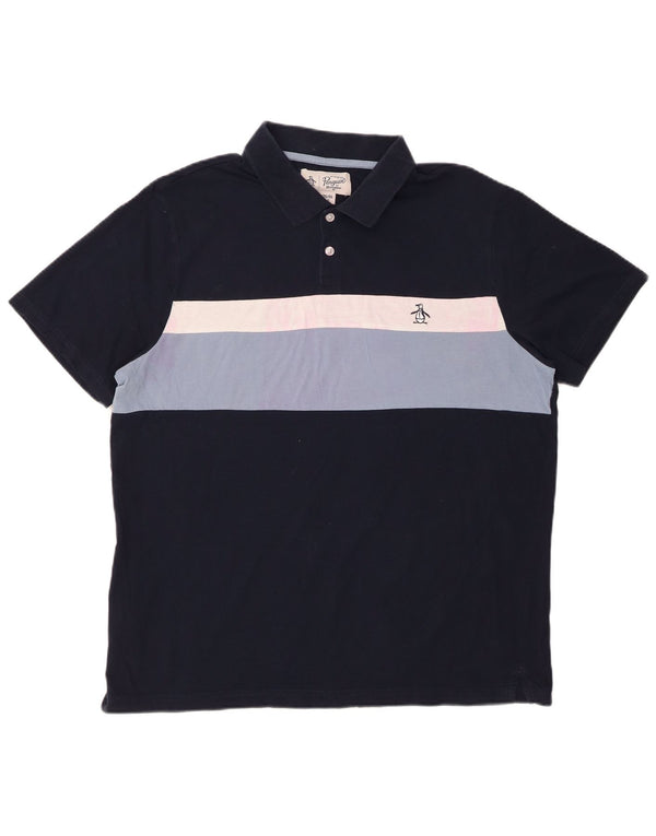 PENGUIN Polo Hombre XL Algodón Rayas Azul Marino