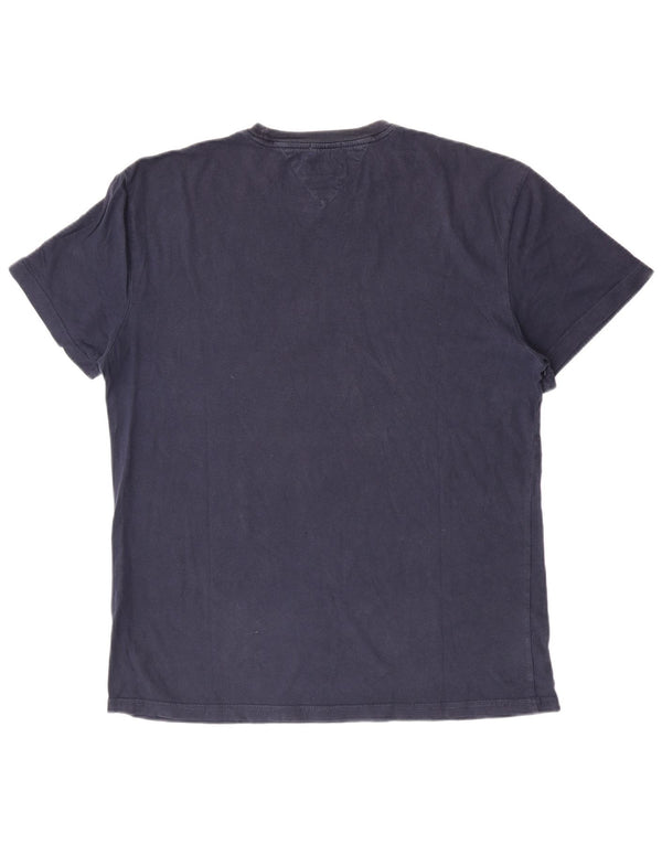 Tommy Hilfiger Camiseta con gráfico de corte regular para hombre, talla grande, azul marino