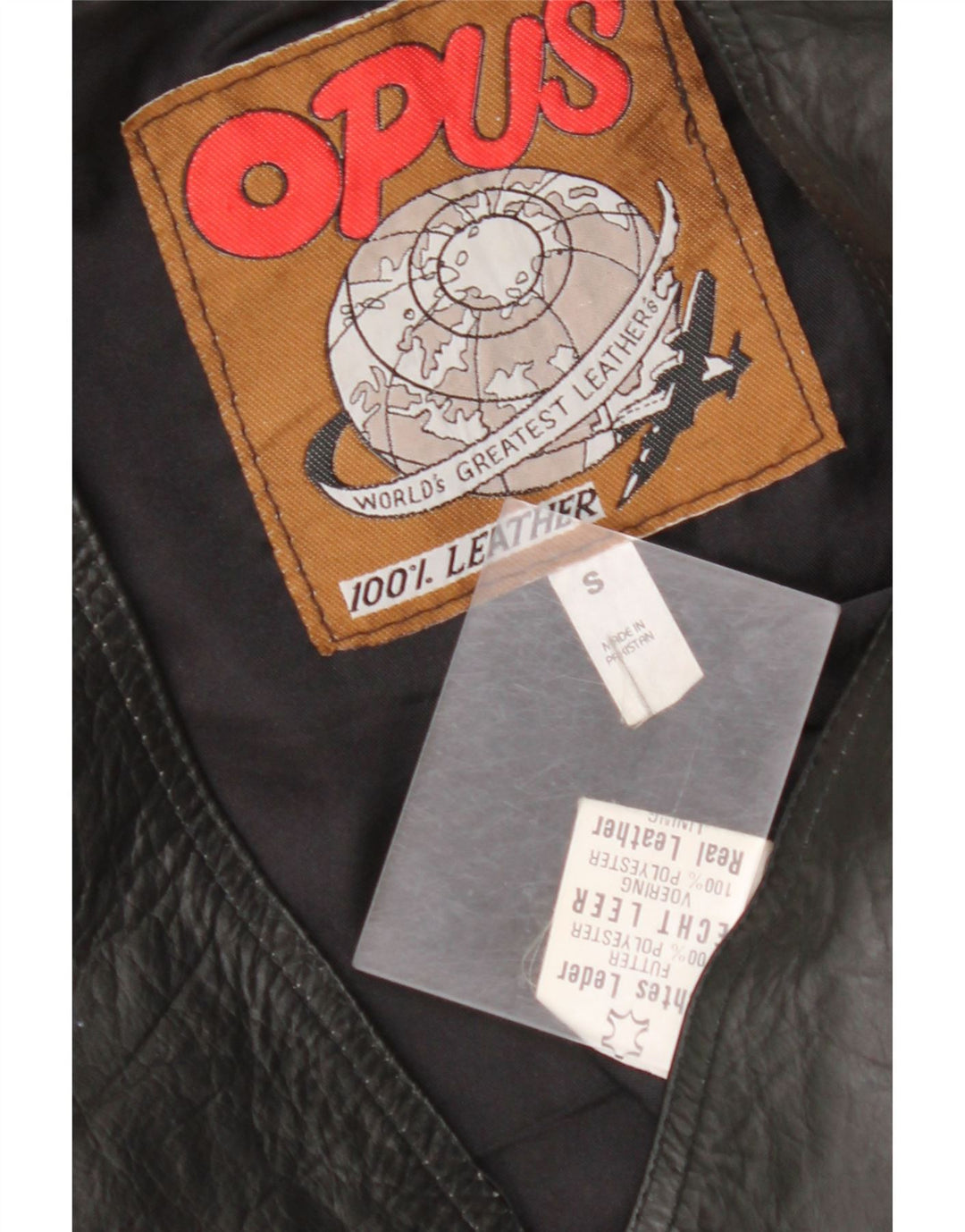 VINTAGE Chaleco de cuero para hombre Pequeño cuero negro