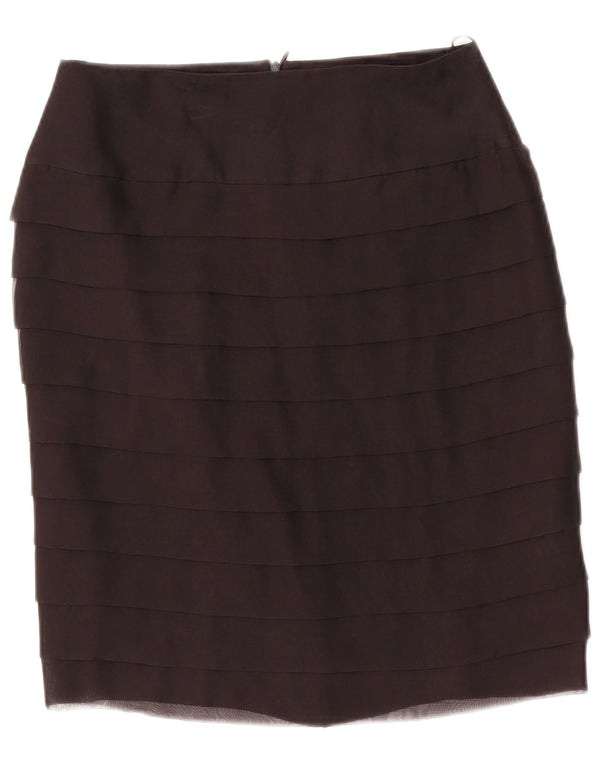 SPORTMAX Womens Tiered Skirt UK 6 XS W28 Black Silk