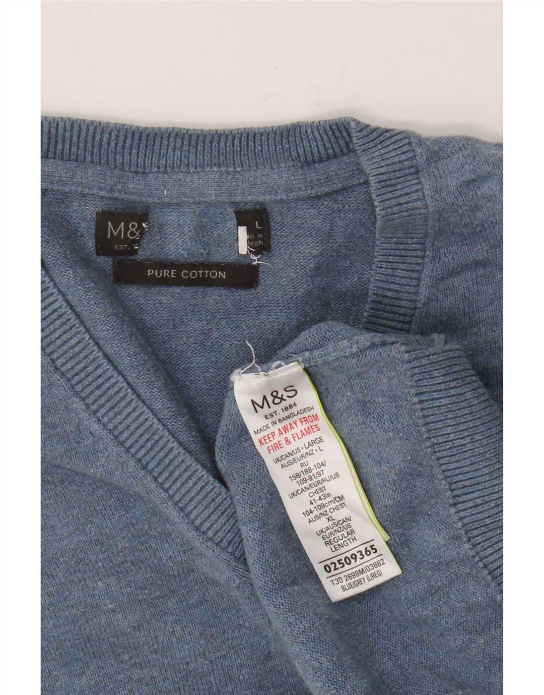 Marks & Spencer - Camiseta sin mangas para hombre, talla grande, algodón azul